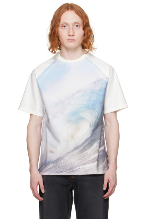 ADER error Off-White Graphic T-Shirt,Sky blue