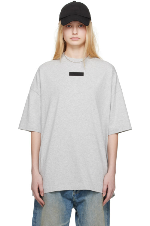 피어오브갓 에센셜 피오갓 에센셜 Fear of God ESSENTIALS Gray Crewneck T-Shirt,Light heather grey
