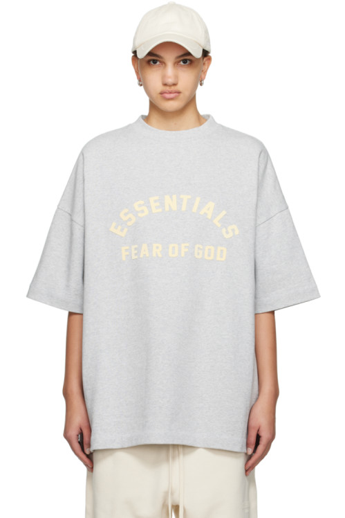 피어오브갓 에센셜 Fear of God ESSENTIALS Grey Crewneck T-Shirt,Light heather Grey