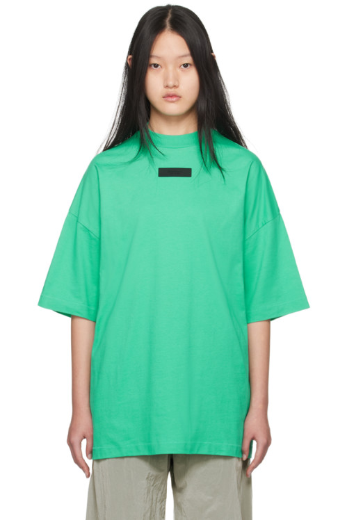 Fear of God ESSENTIALS Green Crewneck T-Shirt,Mint leaf