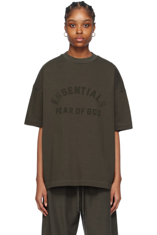 피오갓 에센셜 Fear of God ESSENTIALS Gray Crewneck T-Shirt,Ink