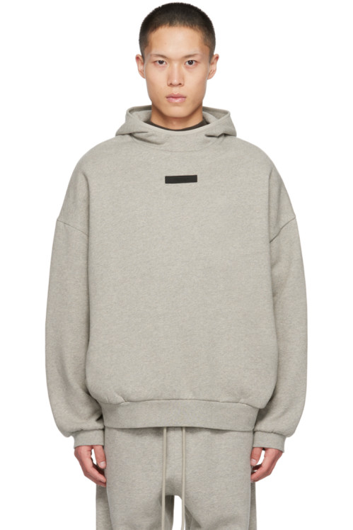 Fear of God ESSENTIALS Gray Pullover Hoodie,Dark heather oatmeal, image