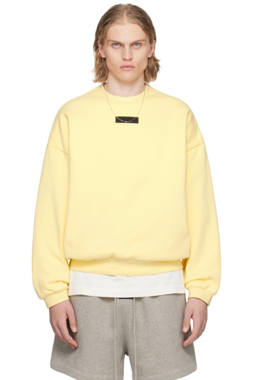 Fear of God ESSENTIALS Yellow Crewneck Sweatshirt,Garden yellow, image