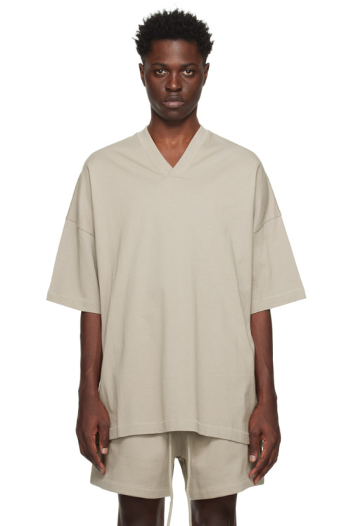 피어오브갓 에센셜 피오갓 에센셜 Fear of God ESSENTIALS Gray V-Neck T-Shirt,Seal