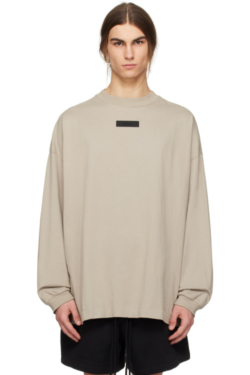 피어오브갓 에센셜 Fear of God ESSENTIALS Gray Patch Long Sleeve T-Shirt,Seal
