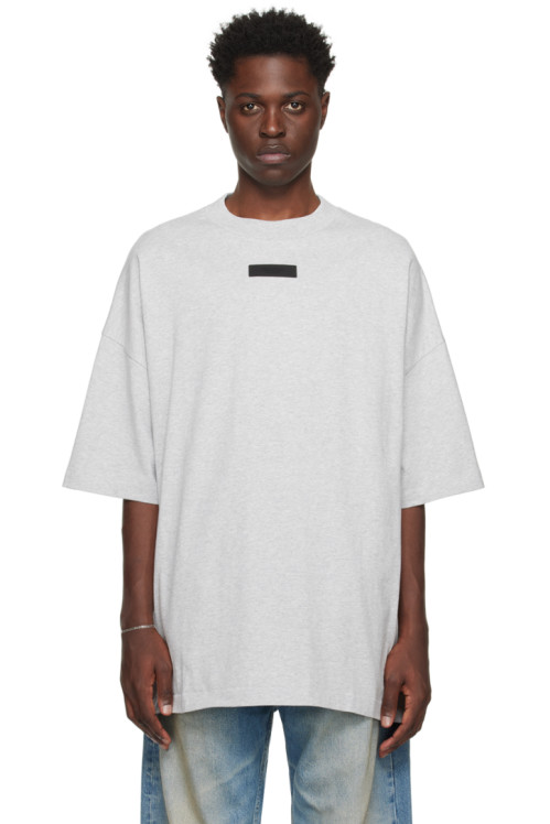 피어오브갓 에센셜 Fear of God ESSENTIALS Gray Crewneck T-Shirt,Light heather grey