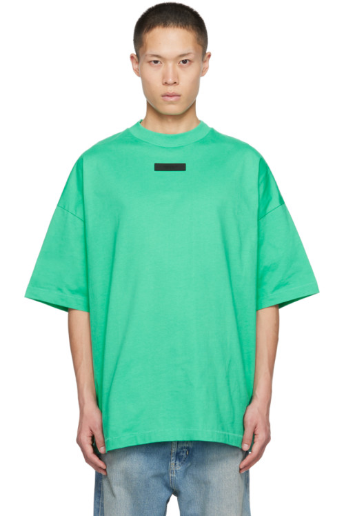 Fear of God ESSENTIALS Green Crewneck T-Shirt,Mint leaf