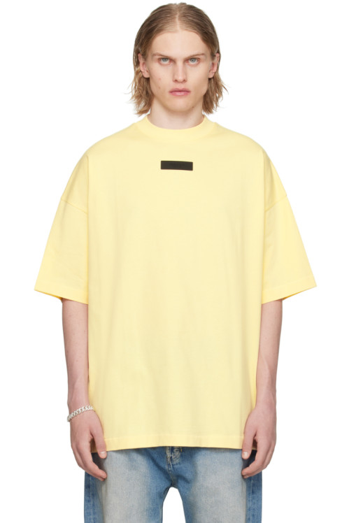 피오갓 에센셜 Fear of God ESSENTIALS Yellow Crewneck T-Shirt,Garden Yellow