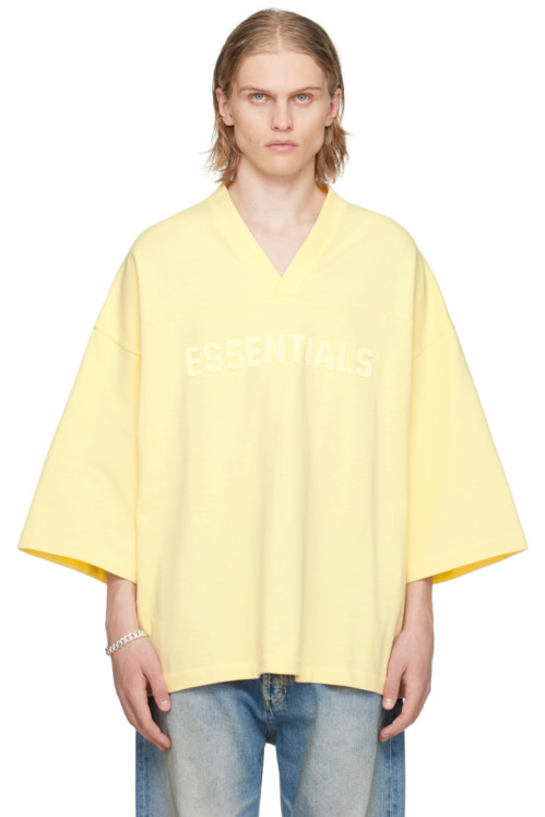 피오갓 에센셜 Fear of God ESSENTIALS Yellow Football T-Shirt,Garden Yellow