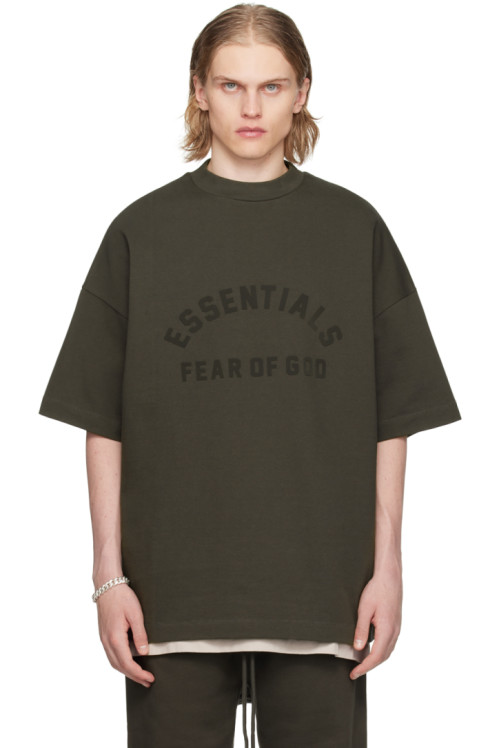 Fear of God ESSENTIALS Gray Crewneck T-Shirt,Ink