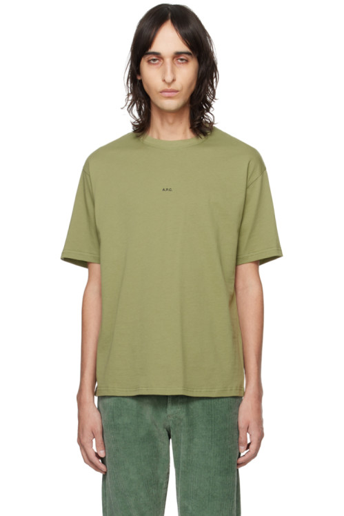 아페쎄 A.P.C. Green Kyle T-Shirt,Kaki