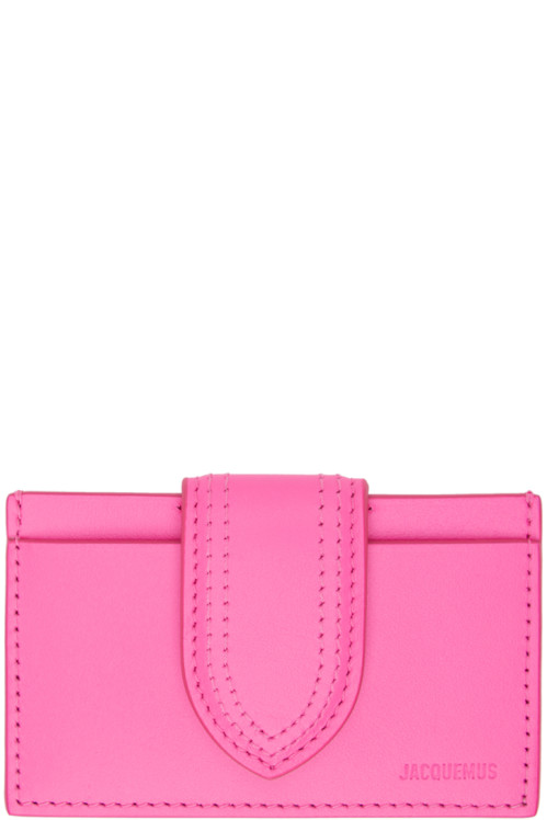 JACQUEMUS Pink Le Porte Carte Bambino Card Holder,Neon Pink