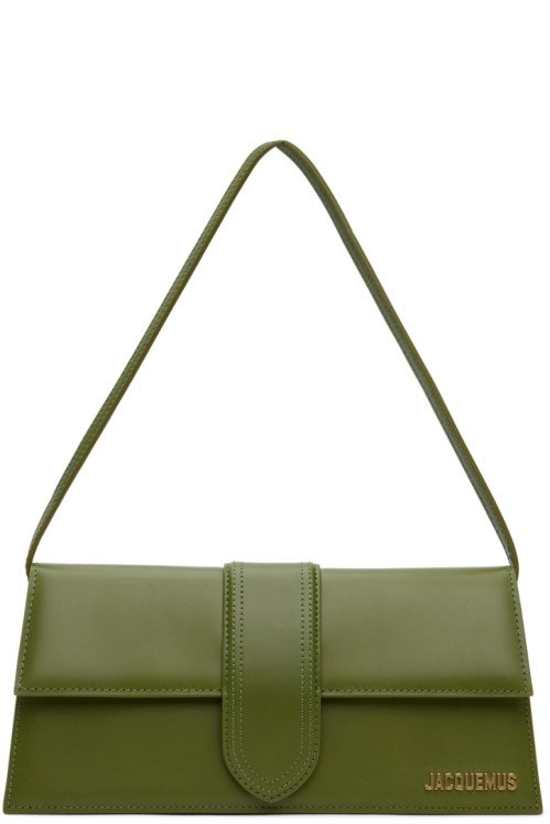 JACQUEMUS Green Le Raphia Le Bambino Long Bag,Khaki,image