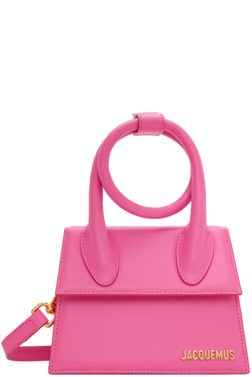 JACQUEMUS Pink Les Classiques Le Chiquito Noeud Bag,Neon pink,image