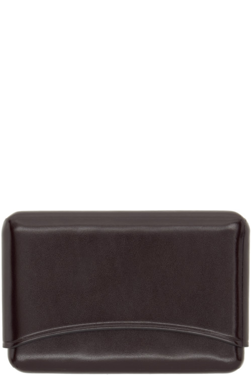 LEMAIRE Brown Molded Card Holder,Ristretto,image