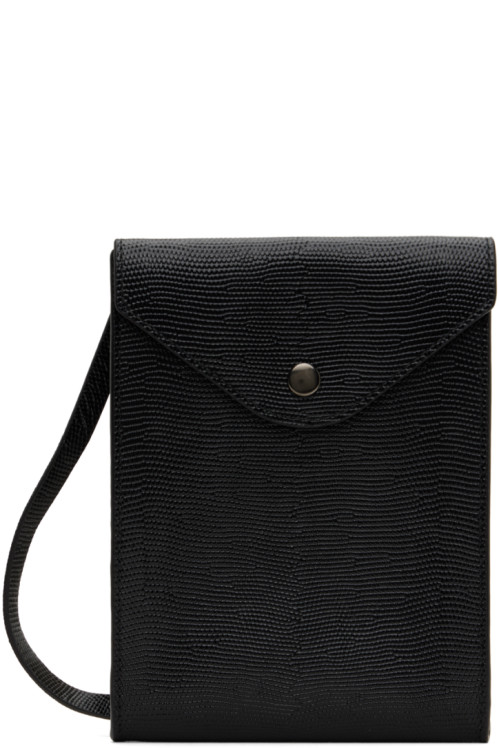 르메르 LEMAIRE Black Enveloppe Strap Shoulder Bag,Black, image