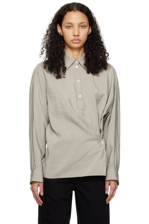 LEMAIRE Gray Twisted Shirt,Light misty gray,image