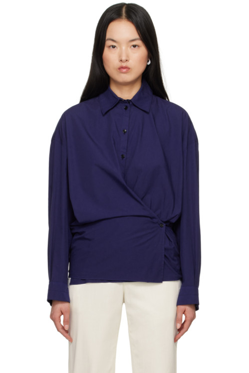 LEMAIRE Blue Twisted Shirt,Blue violet,image