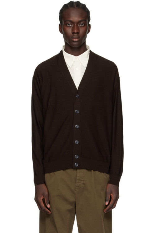 LEMAIRE Brown Twisted Cardigan,Pecan brown,image