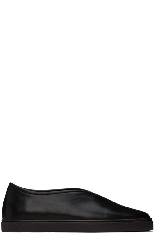 LEMAIRE Black Piped Slippers