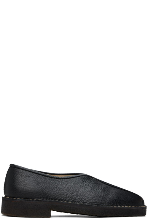 LEMAIRE Black Piped Slippers,Black,image
