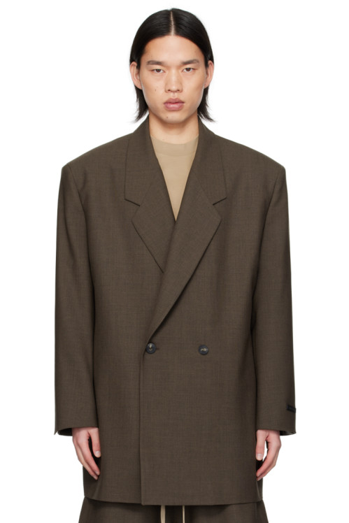 Fear of God Brown Double-Breasted Blazer,Mocha, image