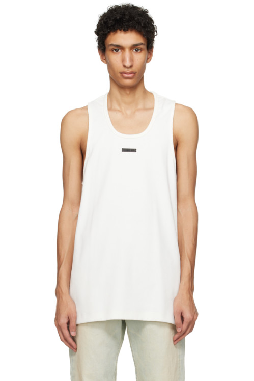Fear of God White Ribbed Tank Top