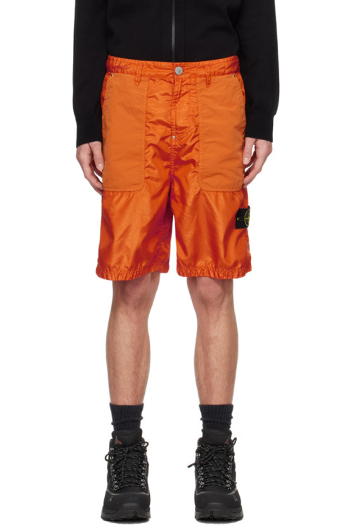 스톤 아일랜드 Stone Island Orange Patch Shorts,Orange rnSupplier