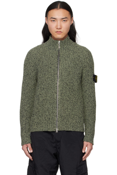 스톤 아일랜드 Stone Island Green Zip Sweater,Musk Supplier