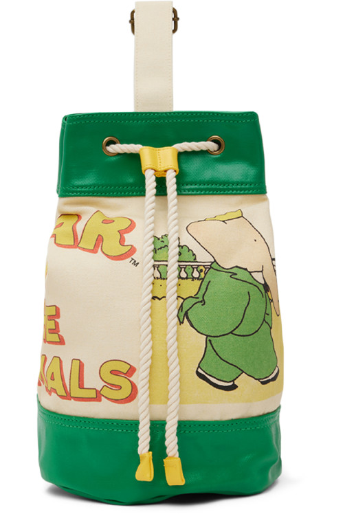 The Animals Observatory Kids Green & Off-White Babar Backpack