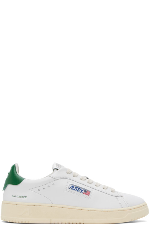 AUTRY White Dallas Low Sneakers,Leat