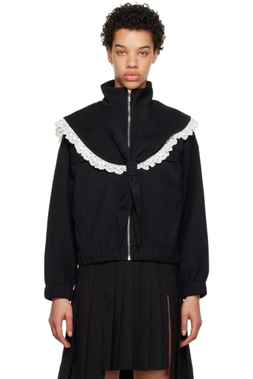 슈슈통 세일러 자켓 Shushu/Tong   Black Sailor Collar Jacket,Black, image