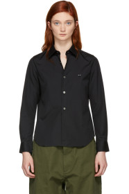 Comme des Garçons Play - Chemise à coeur en popeline noire Small
