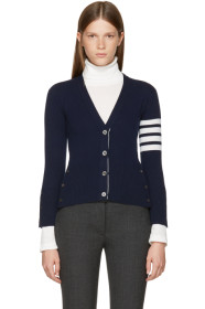 Thom Browne - Navy Classic Short V-Neck Cardigan