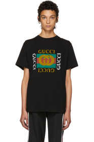 Gucci - ブラック タイガー ロゴ T シャツ