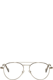 Moncler - Gunmetal Aviator Glasses
