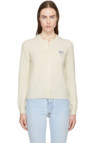 Comme des Garçons Play - Ivory & Black Heart Patch Cardigan