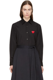 Comme des Garçons Play - Chemise noire et rouge Heart Patch