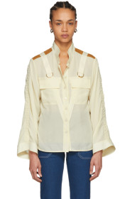 Chloé - Chemise beige Patch Pocket D-Ring