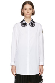 Moncler Genius - 4 Moncler Simone Rocha ホワイト エンブロイダリー カラー シャツ