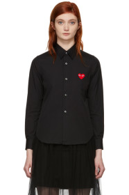Comme des Garçons Play - Chemise noire Heart Patch