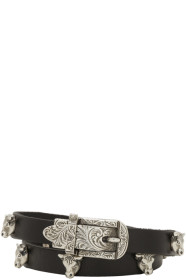 Gucci - Black & Silver Buckle Bracelet
