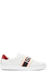 Gucci - White New Ace Elastic Band Sneakers
