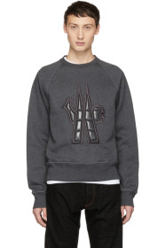 Moncler Grenoble - Grey Quilted Maglia Sweatshirt