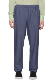 Tibi - SSENSE Exclusive Blue Linen Viscose Trousers