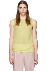 Tibi - SSENSE Exclusive Yellow Crispy Viscose Mesh Tank Top