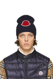 Moncler - 海军蓝针织毛线帽