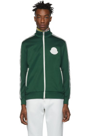 Moncler - Green Jersey Zip Up Sweater