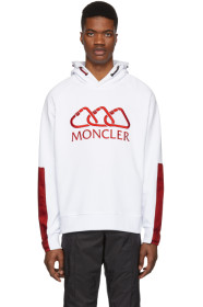 Moncler - White All-Over Logo Hoodie