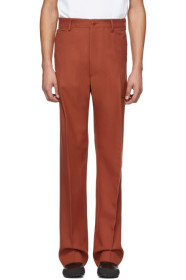 Random Identities - Red High-Rise Five-Pocket Trousers